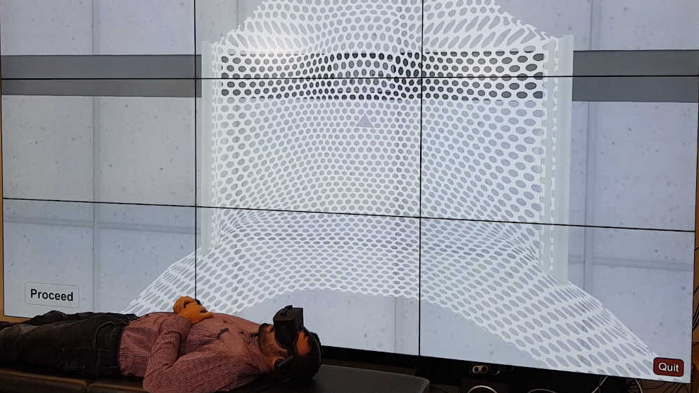 Patient experiencing a thermoplastic mask